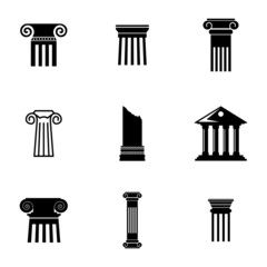 Wall Mural - Vector black column icons set