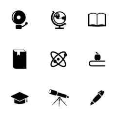 Wall Mural - Vector black education icons set