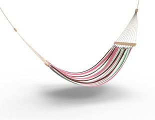 pink worn hammock isolated
