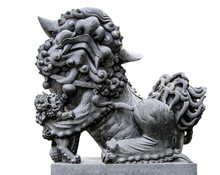 Chinese Lion Image In Chinese Temple