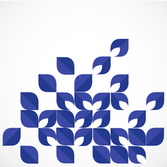 Blue modern geometrical leaf shape background