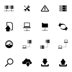 Poster - Vector black FTP icon set