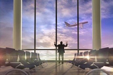 Aufkleber - Composite image of gesturing businessman