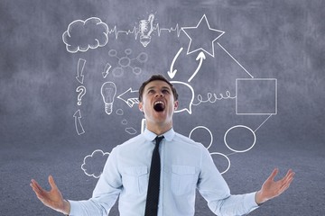 Poster - Composite image of shouting businessman