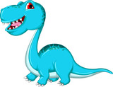Fototapeta Dinusie - funny Brontosaurus dinosaur