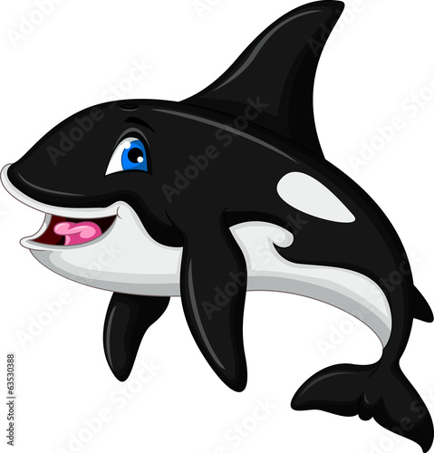 Nowoczesny obraz na płótnie killer whale cartoon