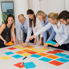 Wall Mural - Business Team Brainstorming Using Color Labels