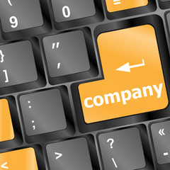 Poster - Keyboard key with company button
