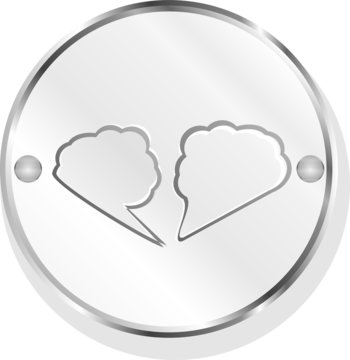 abstract cloud on web icon button isolated on white