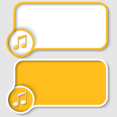 Poster - two yellow text frame and music icon