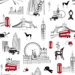 seamless pattern with English miniatures