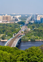 Sticker - View of Left Bank of Dnieper in Kiev, Ukraine