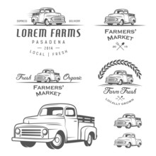 Set Of Retro Farming Labels, Badges And Design Elements