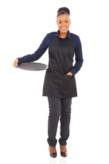 Poster - african waitress with empty tray