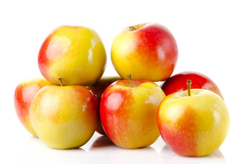  apples over white background