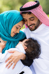 Wall Mural - middle eastern couple and baby boy