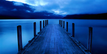 Tranquil Peaceful Lake With Jetty