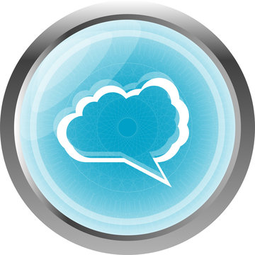 abstract cloud on web icon button isolated on white