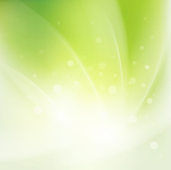 Poster - abstract smooth fresh green flow background, vector illustration