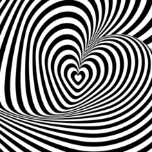 Design Heart Swirl Rotation Illusion Background