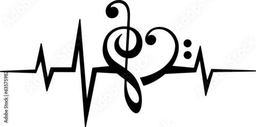 Dekoracja na wymiar  nuty-czestotliwosci-muzycznej-serca