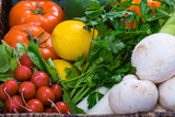 Fototapeta Kuchnia - fresh vegetables in wicker tray