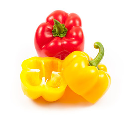 Poster - Fresh colored capsicum isolated on white background