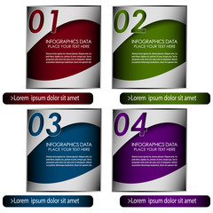 Fototapete - Infographic four steps option banner - template