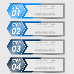 Fototapete - Infographic four steps option banner - template