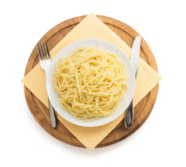 Canvas Print - pasta spaghetti on white background