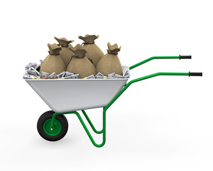 Wall Mural - Wheelbarrow Full of Dollar