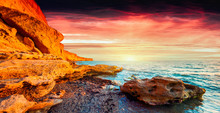 Panorama Of The Colorful Summer Sunrise