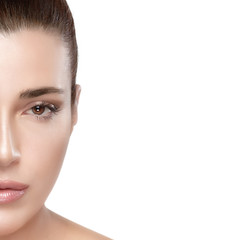 Wall Mural - beautiful woman half face. skincare concept