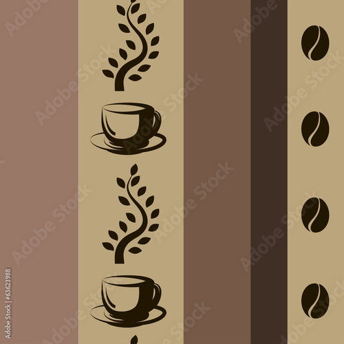Plakat na zamówienie Vector seamless coffee pattern