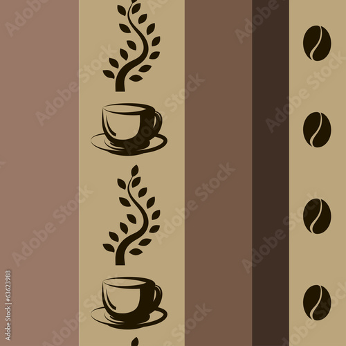 Naklejka - mata magnetyczna na lodówkę Vector seamless coffee pattern