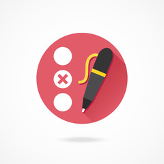 Poster - vector quiz and pen icon