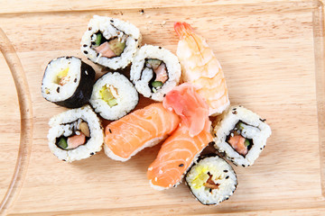 Poster - salmon sushi as gourmet food