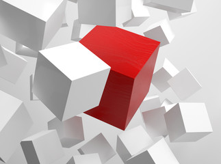 Wall Mural - 3d rendering of cubes