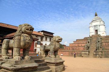 Canvas Print - Lions in Bhaktapur