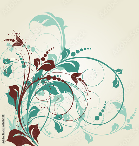Naklejka dekoracyjna Abstract floral design element