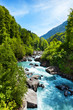 Vivid Swiss landscape with  pure river stream
