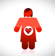 Poster - mother and future baby illustration design