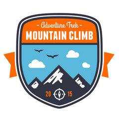 Wall Mural - Mountain adventure badge emblem