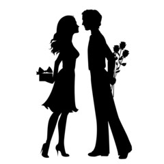 Wall Mural - Silhouettes of man and woman