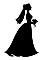 Wall Mural - Silhouette of bride