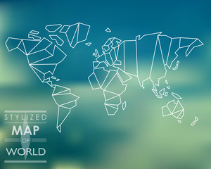 Wall Mural - stylized map of world