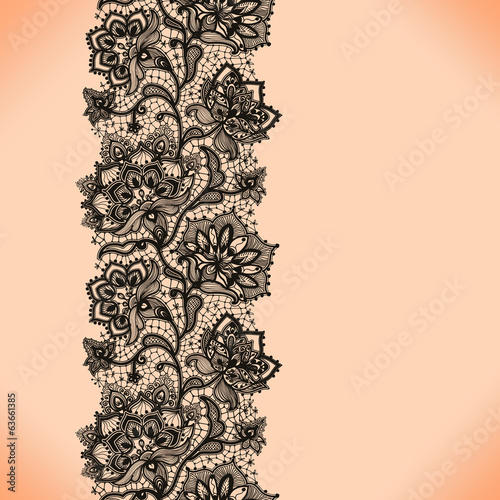 Tapeta ścienna na wymiar Abstract Lace Ribbon Vertical Seamless Pattern.