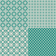 Poster - set of retro abstract seamless background with fabric texture