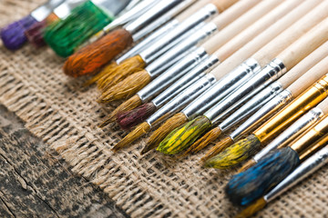 Paints and brushes