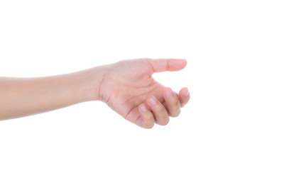 Women hand to hold business card ,credit card,blank paper or oth